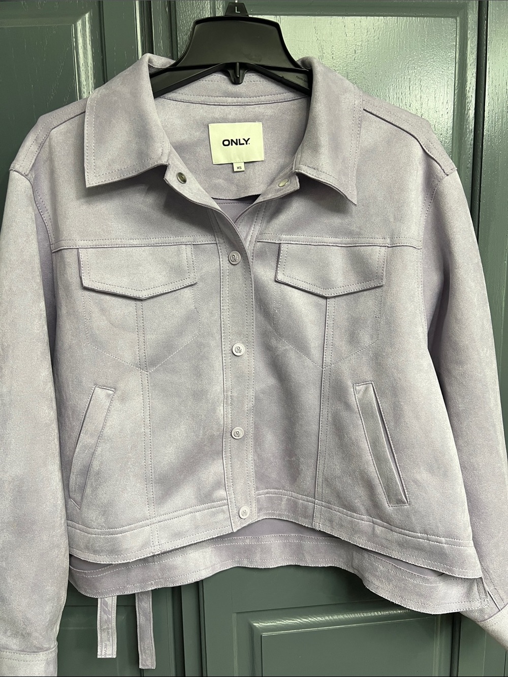 ONLY Light Lavender Suede-Look Trucker Jacket